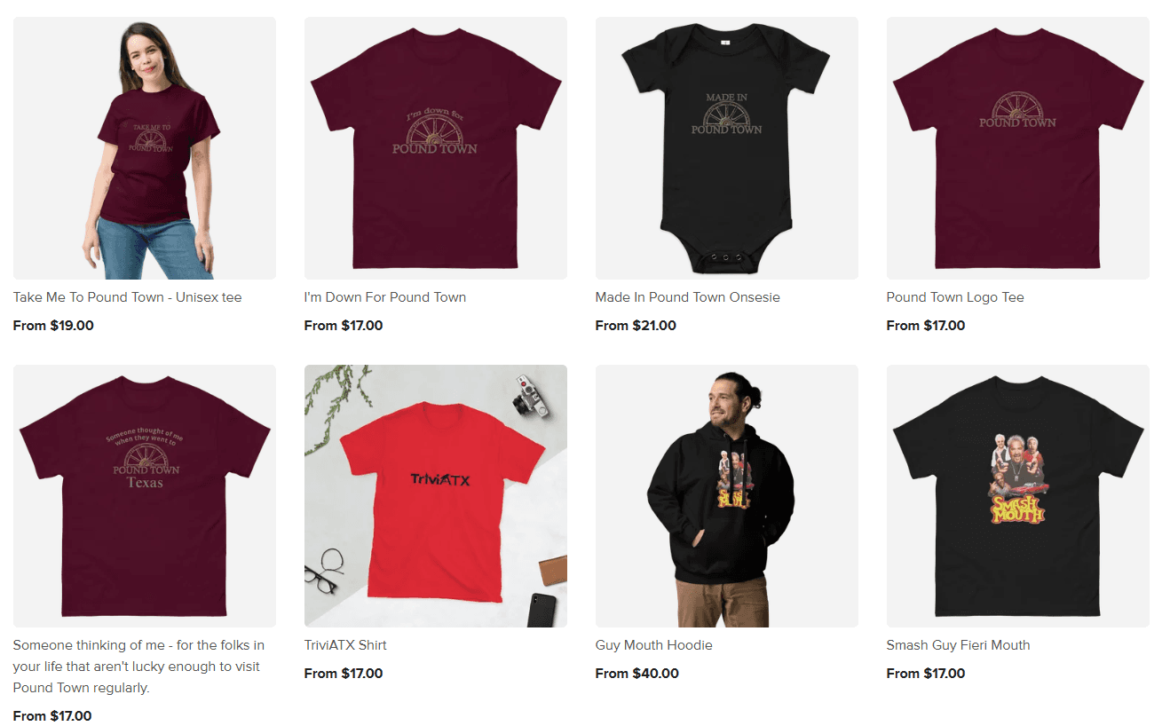 Pound Town Store Offerings